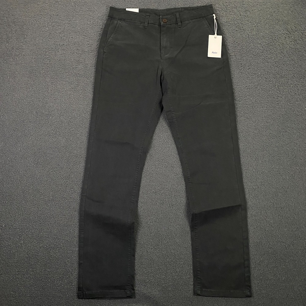 Katin Corey Chino Pant Mens 31x32 Slim Straight Cotton Stretch Black Wash Gray